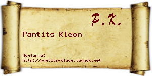 Pantits Kleon névjegykártya
